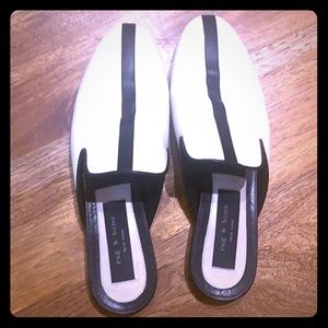 Black and off-white Rag & Bone slides mules